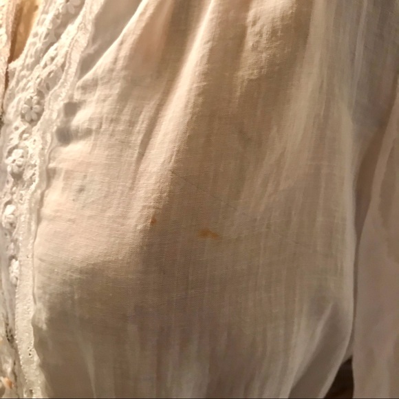 1930s Sheer Cotton Lace trim Dress - Picture 6 of 9